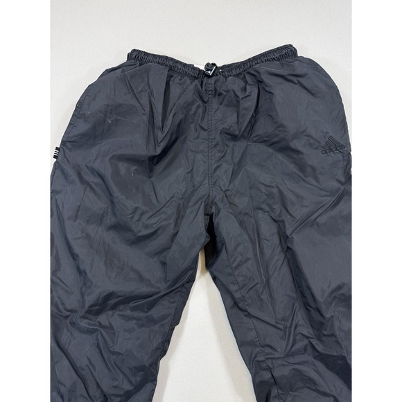 Adidas Track Pants Vintage 90s Women's Medium Black Windbreaker Y2K Baggy Lined‎ - Picture 2 of 12